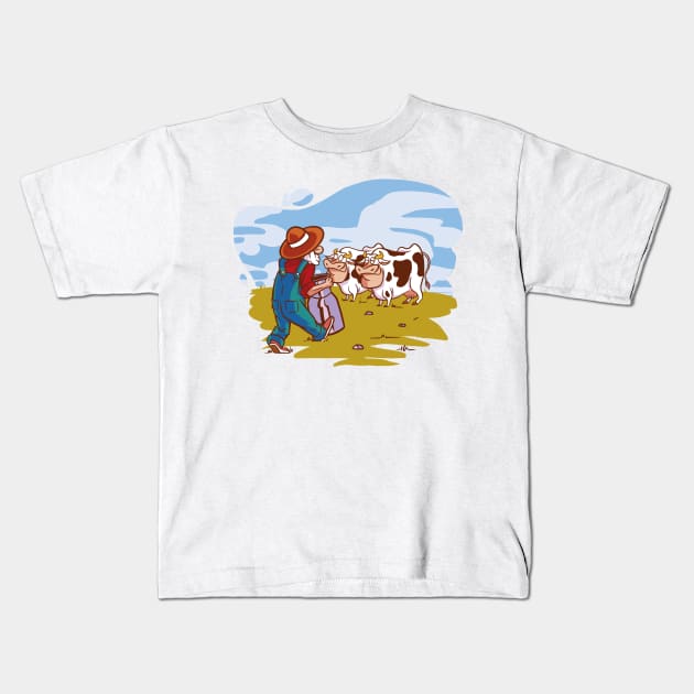 Cows P R t shirt Kids T-Shirt by LindenDesigns